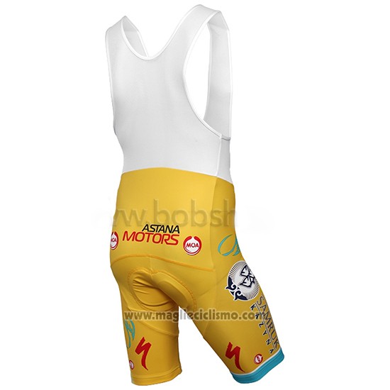 2014 Abbigliamento Ciclismo Astana Giallo Manica Corta e Salopette